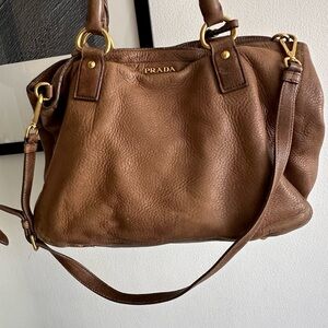 Prada Tan Leather Shoulder Bag